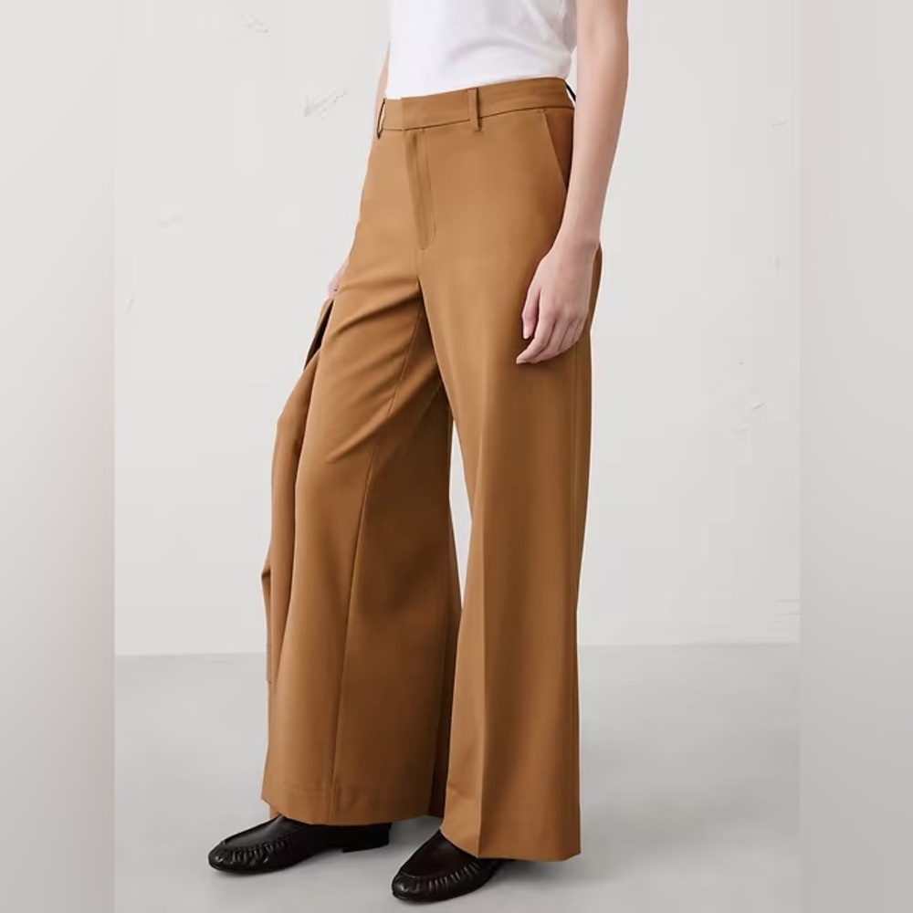 NWT Banana Republic vino rosso high rise sculpted Wide Leg Pants in Burgundy - Picture 4 of 7